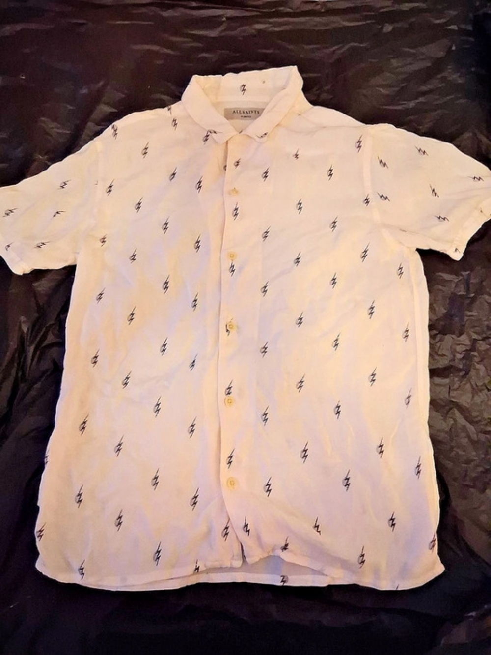 AllSaints Cygnus 89 Shirt Printed Short Sleeve Shirt Size XS